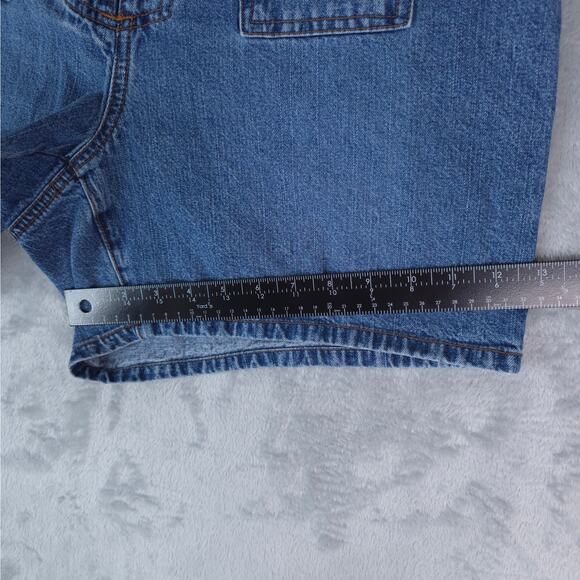 Venezia Jeans Shorts Womens 14 Blue Mid Rise Lace Up Cotton Denim‎ Medium Wash - Picture 9 of 9